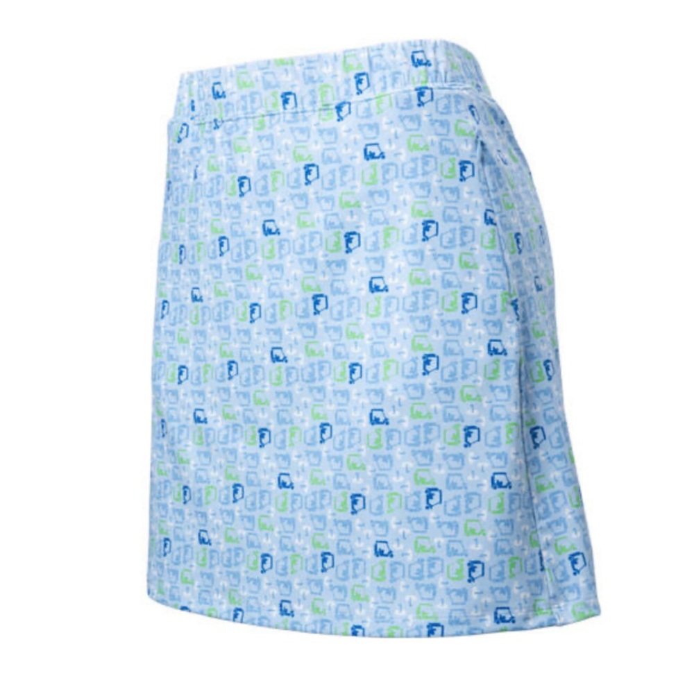 SanSoleil 18" Golf Skort SPF 50 in Golf Cart Derby Print Blue size Medium Skirt